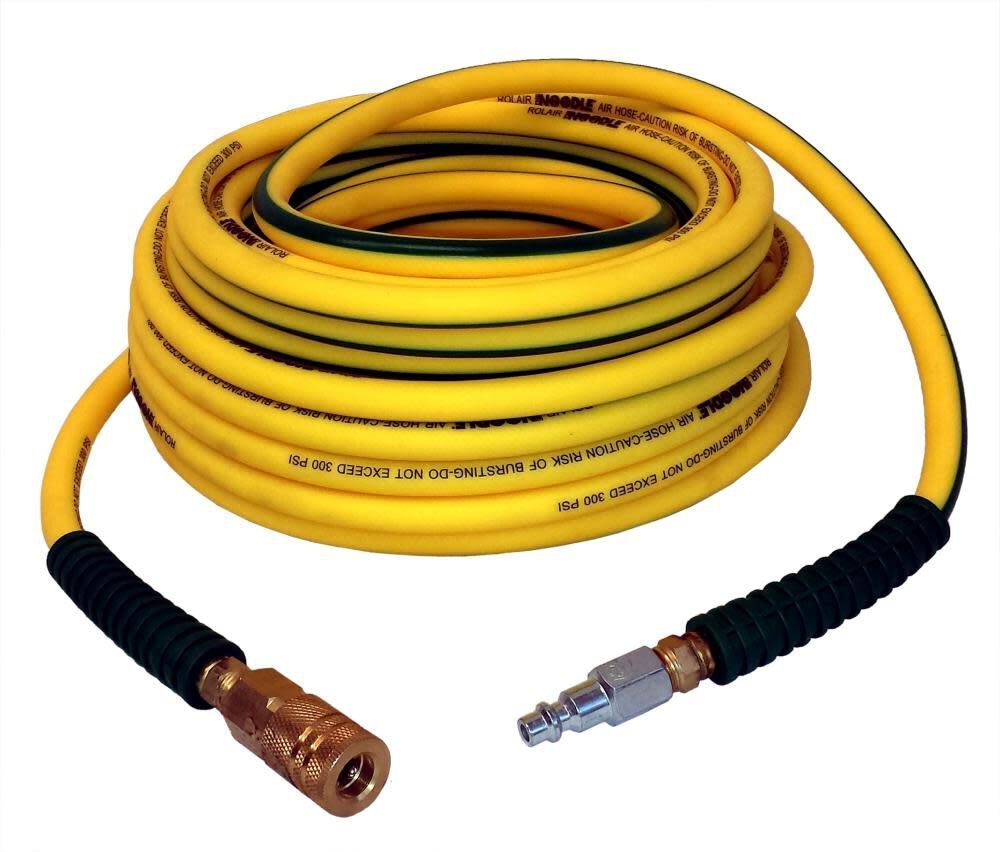 1/4In x 50Ft Noodle Air Compressor Hose with Fittings