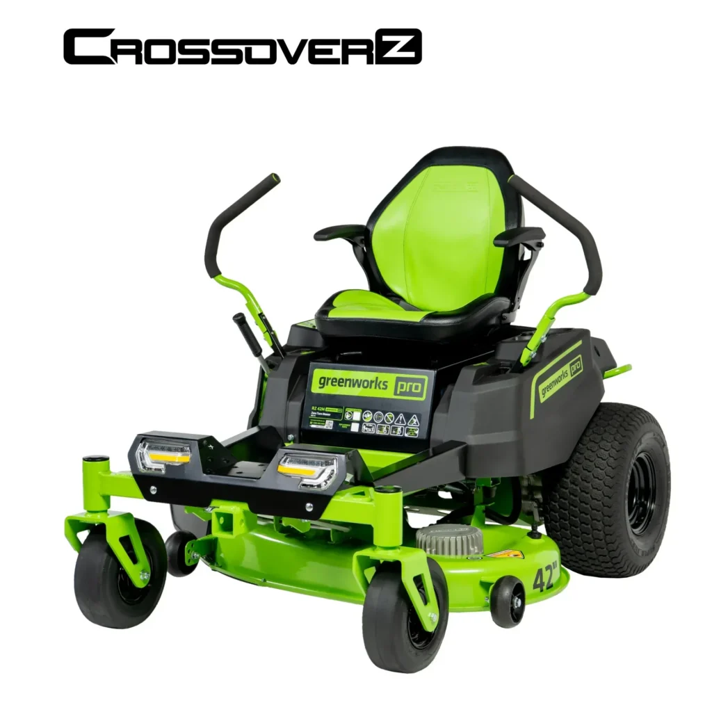 GREENWORKS 82V 42″ CROSSOVERZ RIDE-ON ZERO TURN MOWER